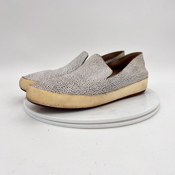 Feit Hand Sewn Women Size EU 40 US 9 Grey Speckle Leather Slip On Comfort Shoes - Picture 1 of 15